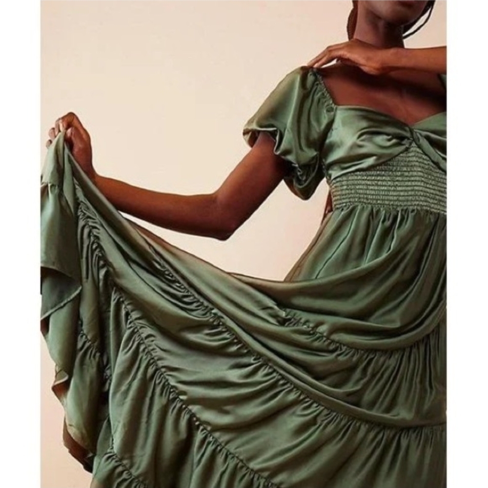 Free People Sun drenched Silk Maxi